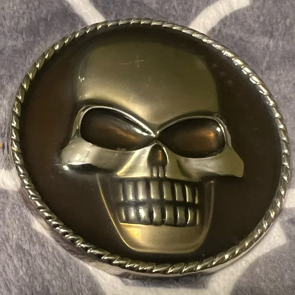 Vintage Skull Belt Buckle A217 Classico Italia Metal Mens‎ Western Biker